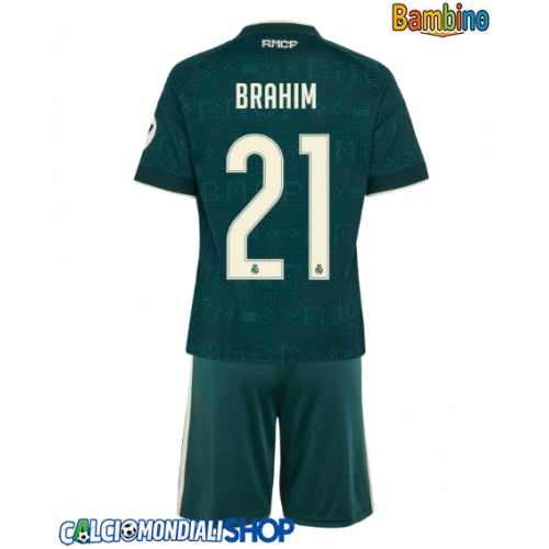 Maglie da calcio Real Madrid Brahim Diaz #21 Seconda Maglia Bambino 2026-27 Manica Corta + Pantaloni corti)